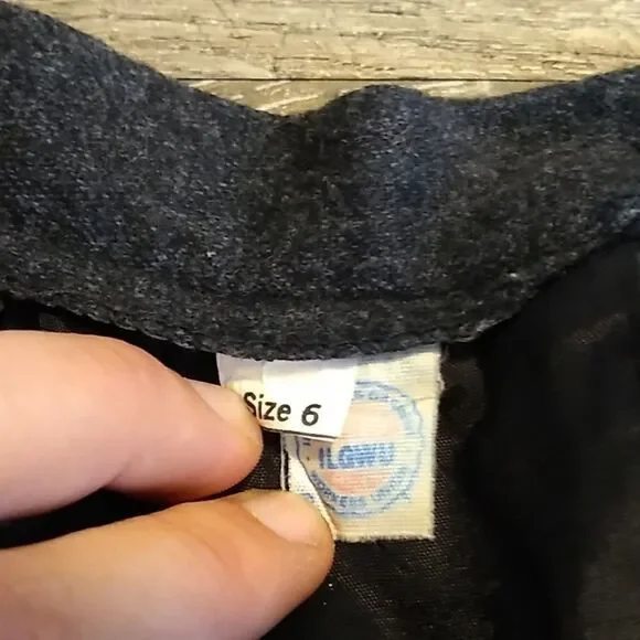 Vintage 70s Wool‎ Union Made Dark Gray Pencil Midi Skirt XS - Picture 5 of 5